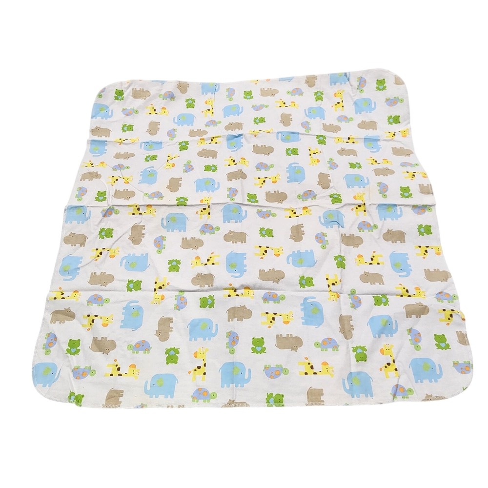 Just One Year Carter's Baby Cotton Flannel Receiving Blanket Animal Elephant Zoo